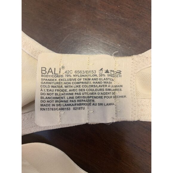 Bali Beauty Lift Underwire Support Bra Size 42C - Picture 3 of 5